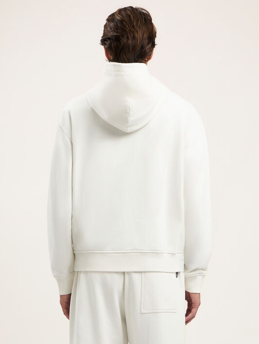 PALM ANGELS Neck Logo Hoodie OFF WHITE BLACK PMBB17DS26FLE007