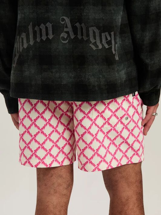 Net logo swimshorts PALM ANGELS Net logo swimshorts AVORIO - FUCSIA PMFD012S25FAB003