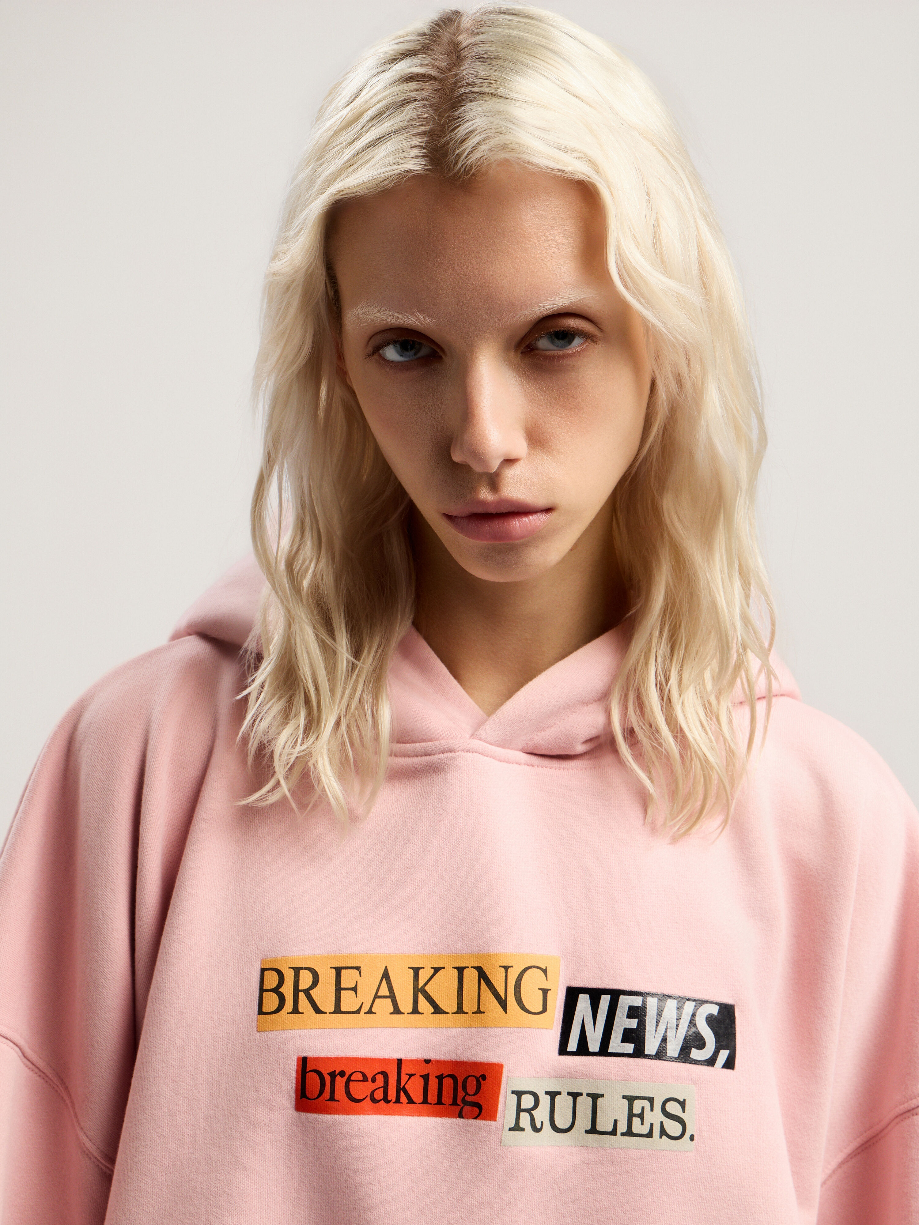 PALM ANGELS Quote Crop Hoodie PINK - MULTICOLOR PWBB076F25FLE005