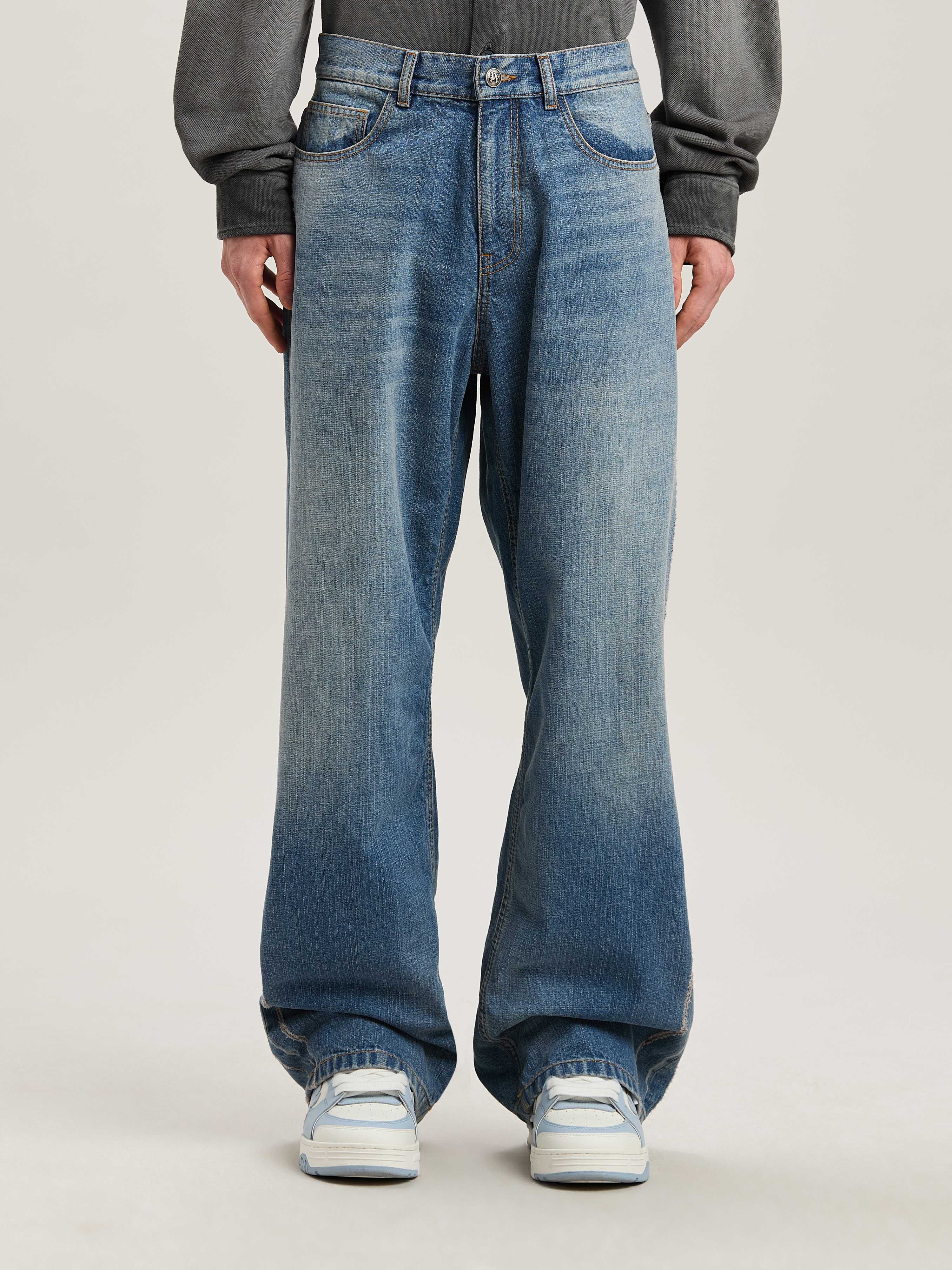 PALM ANGELS  Jeans mit geschwungenem Logo LIGHT BLUE - LIGHT BLUE PMYA049S25DEN002