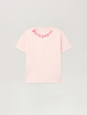 PALM ANGELS Neck Logo Brushed T-Shirt ROSA/PINK PGAA002S26JER005