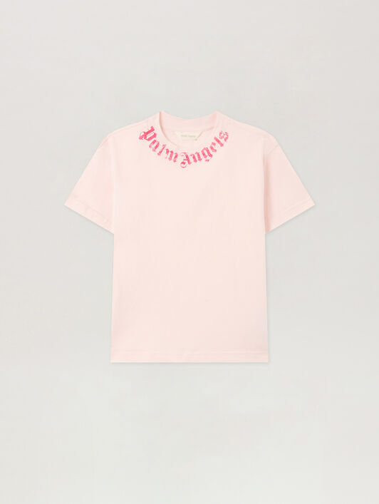 PALM ANGELS Neck Logo Brushed T-Shirt ROSA/PINK PGAA002S26JER005
