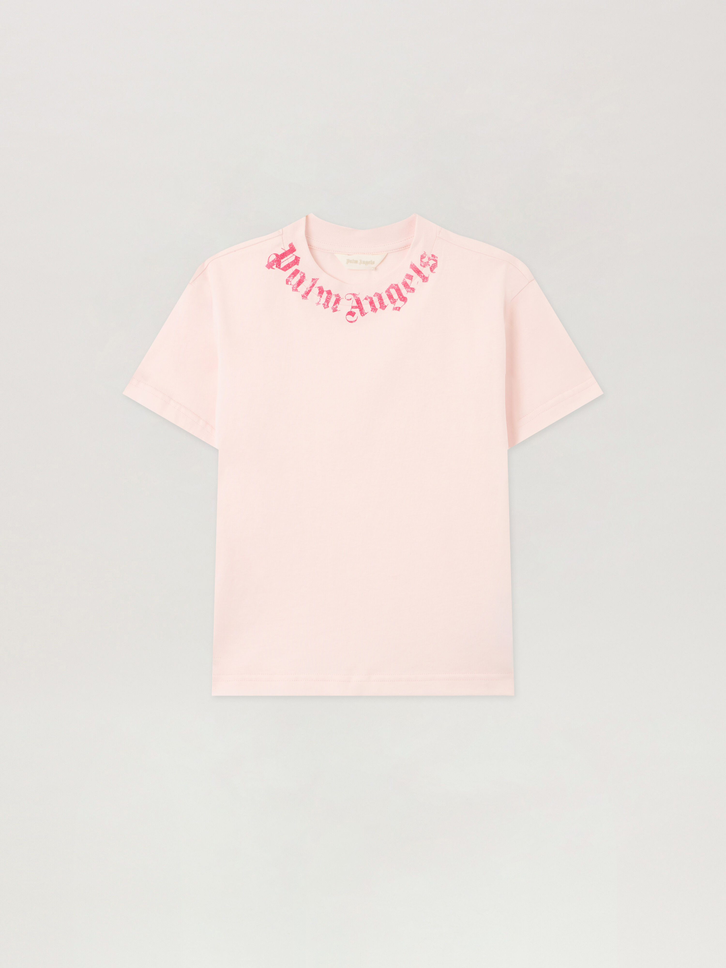 PALM ANGELS Neck Logo Brushed T-Shirt ROSA/PINK PGAA002S26JER005