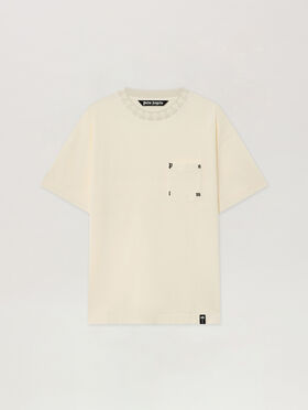PALM ANGELS Palm Ribbed Regular T-Shirt OFF WHITE - LIGHT GREY PAMAA08F26JR01