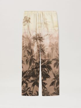 PALM ANGELS  Sunset Palms Pants BLACK - OFF WHITE PMJA043S25LEA001