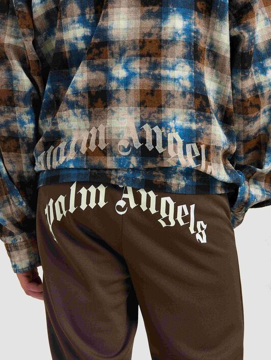 PALM ANGELS  Curved Logo Track Pants VINTAGE BLACK - OFF WHITE PMCJ048S25FAB001