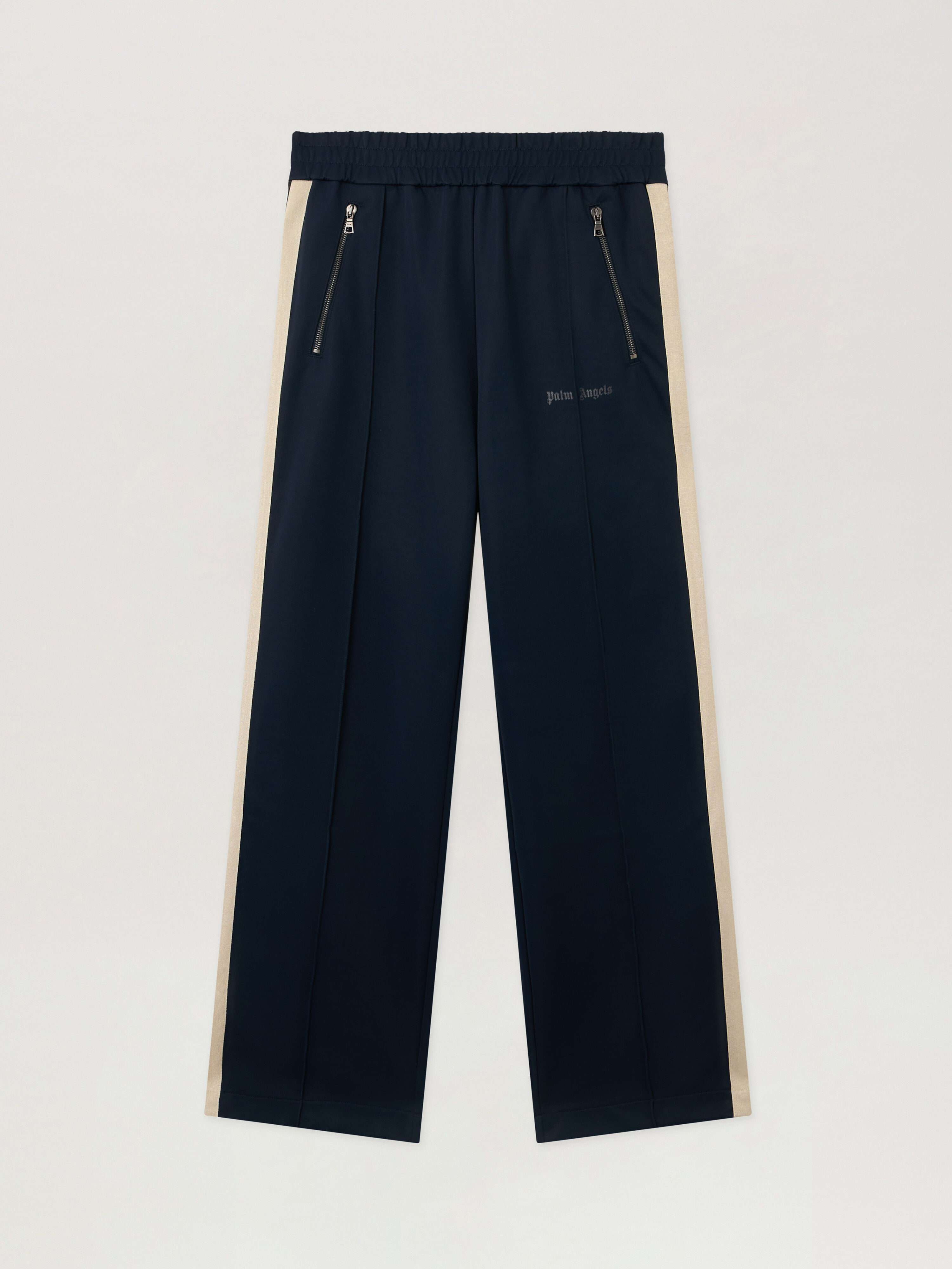 PALM ANGELS Classic Logo Zip-Up Track Pants DARK BLUE - OFF WHITE PMCJ04HF25FAB001