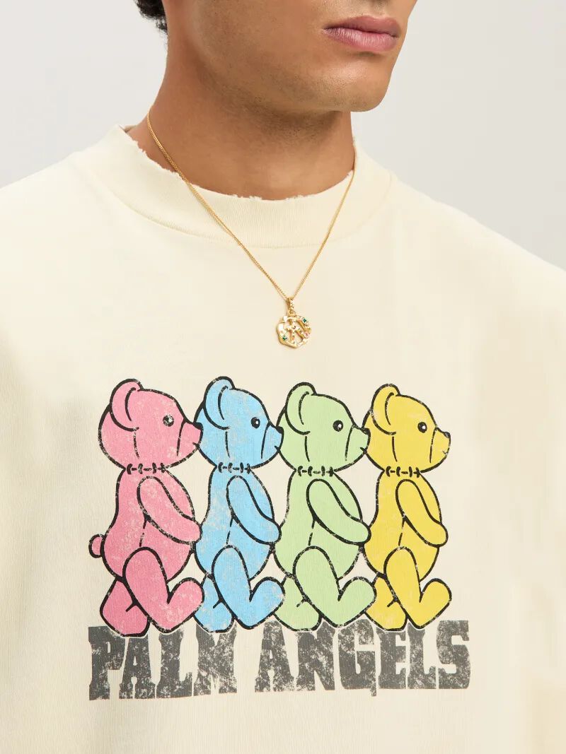 PALM ANGELS  Multicolor Bear T-shirt IVORY - MULTICOLOR PMAA001S25JER006