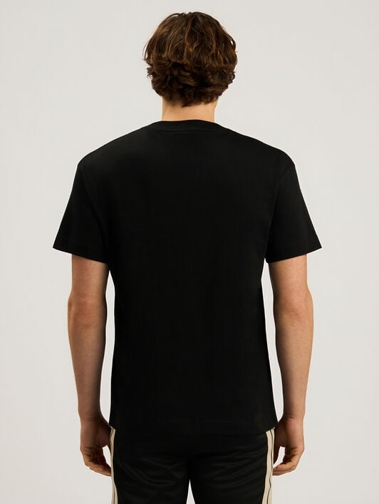 PALM ANGELS Palm Distorted Regular T-Shirt BLACK - OFF WHITE PAMAA01F26JR16