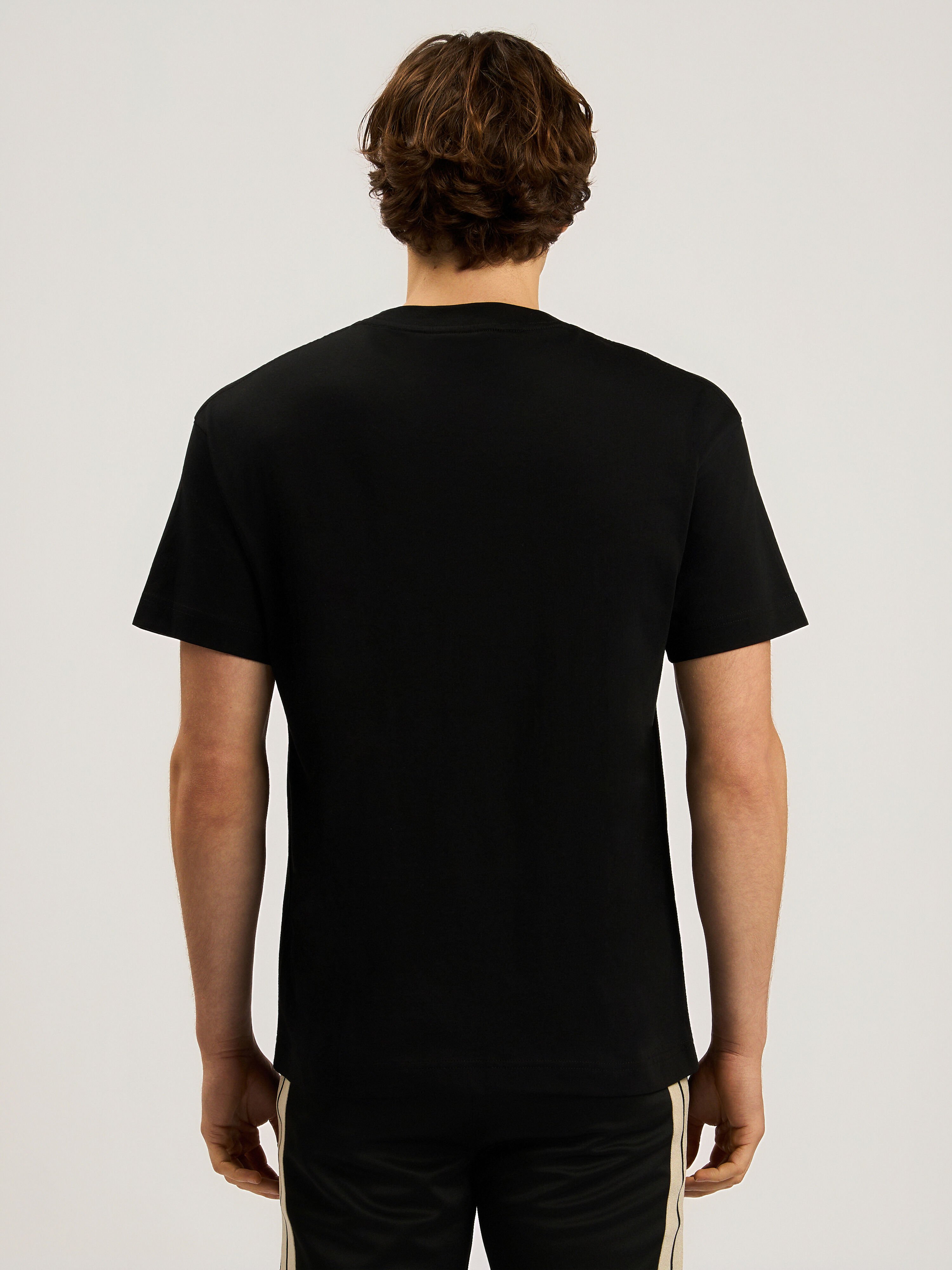 PALM ANGELS Palm Distorted Regular T-Shirt BLACK - OFF WHITE PAMAA01F26JR16
