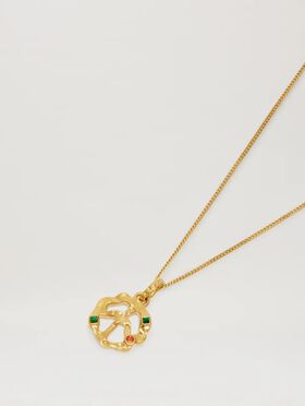 PALM ANGELS  Melted peace charm necklance GOLD - TRANSPARENT PWOD037S25MAT001