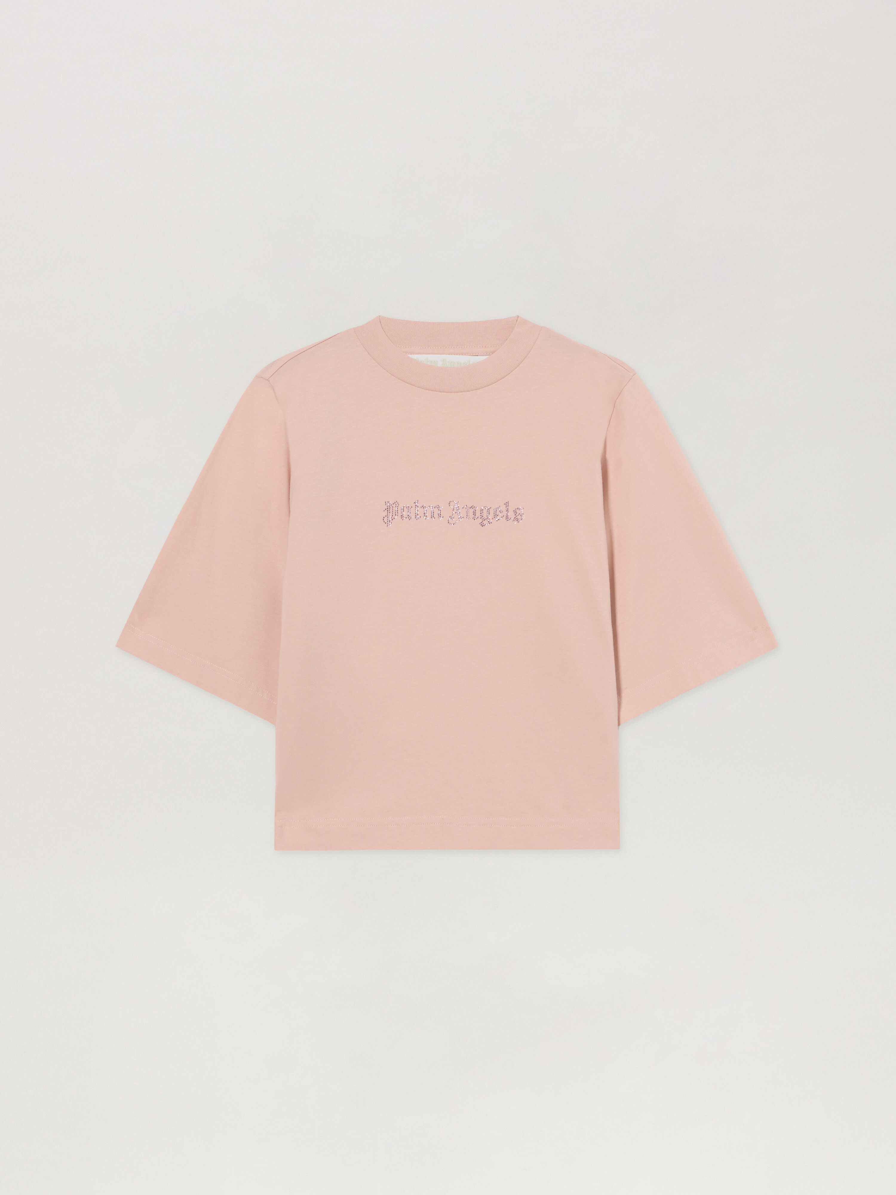 T-Shirt Boxy Con Strass PALM ANGELS T-Shirt Boxy Con Strass ROSE PINK - OFF WHITE PAWAA03F26JR02