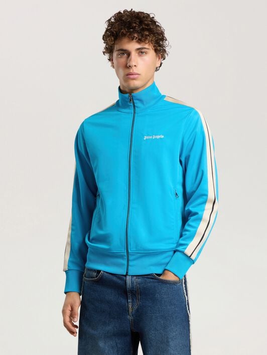 PALM ANGELS Classic Logo Track Jacket MEDIUM BLUE - OFF WHITE PAMBD01F26FB01