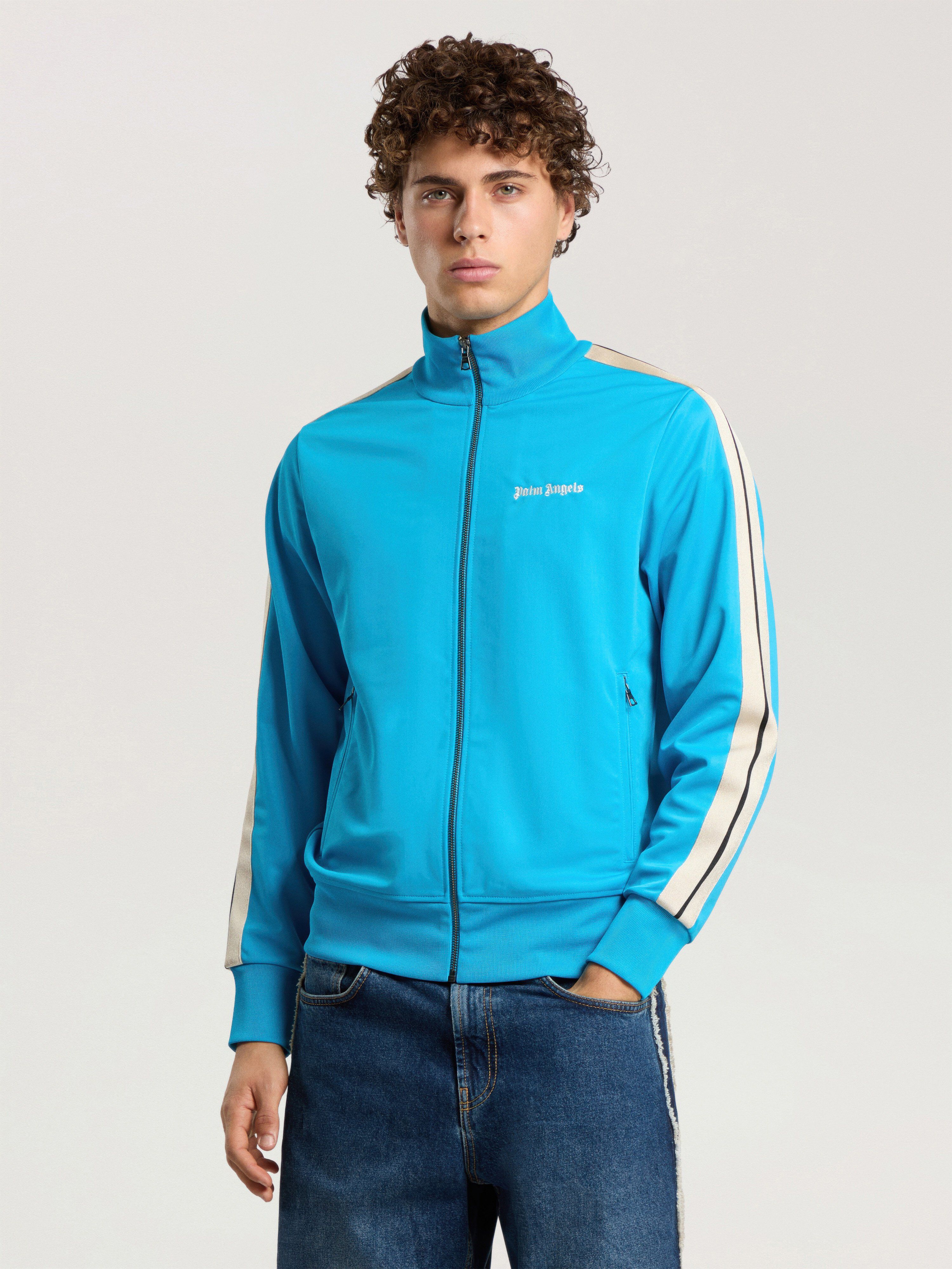 PALM ANGELS Classic Logo Track Jacket MEDIUM BLUE - OFF WHITE PAMBD01F26FB01