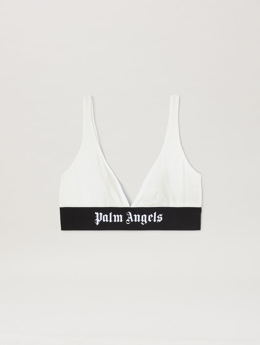 Logo Band Triangle Bra PALM ANGELS Logo Band Triangle Bra WHITE - BLACK PWUB001C99FAB003