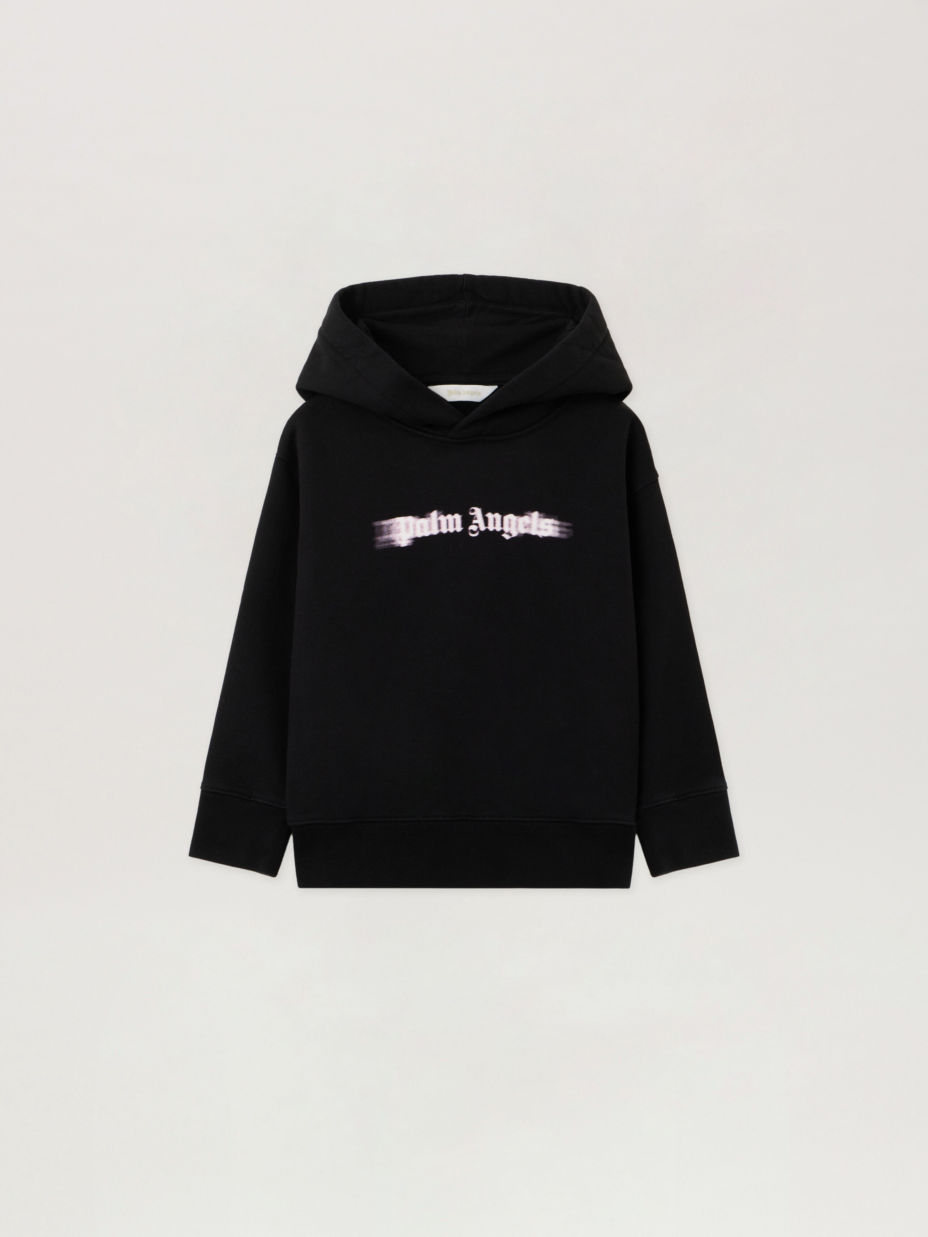 PALM ANGELS Blurred Logo Reg.Hoodie BLACK - ROSE PINK PGBB015F25FLE001