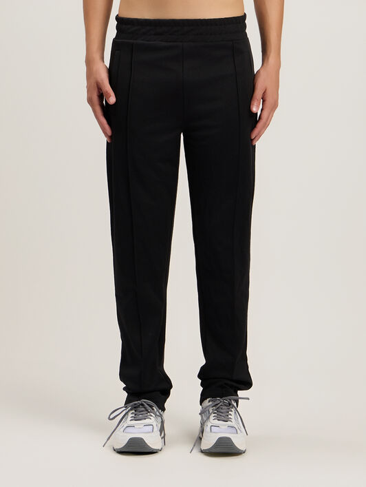 PALM ANGELS Back Curved Logo Track Pants BLACK OFF WHITE PMCJ048S26FAB001