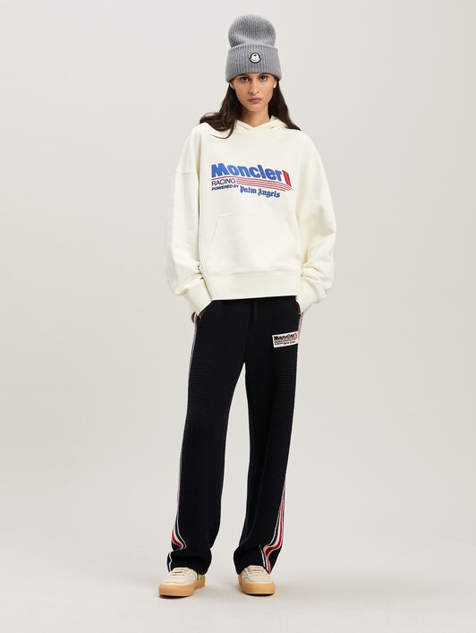 PALM ANGELS  Racing Hoodie Moncler x Palm Angels WHITE - BLUE PMBA08DT25FLE001