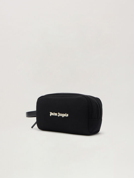 Classic Logo Pouch PALM ANGELS Classic Logo Pouch BLACK - OFF WHITE PMNS00AF25FLE001