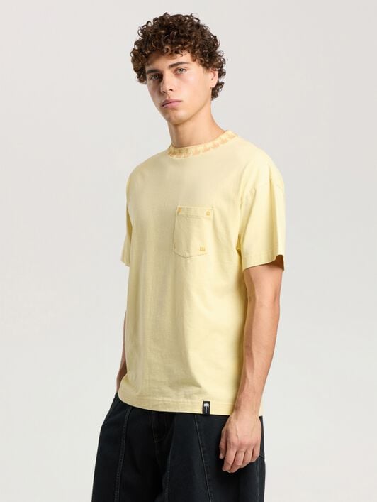 Palm Ribbed Regular T-Shirt PALM ANGELS Palm Ribbed Regular T-Shirt LIGHT YELLOW - OCHER YELLOW PAMAA08F26JR01