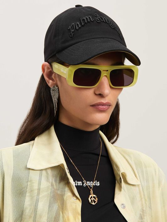 PALM ANGELS  Embroidered Curved Logo baseball cap BLACK - BLACK PMLB10AS25FAB001