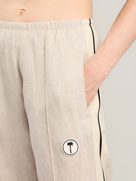 Tree Logo Track Pants PALM ANGELS Tree Logo Track Pants BEIGE OFF WHITE PWCJ03CS26FAB001