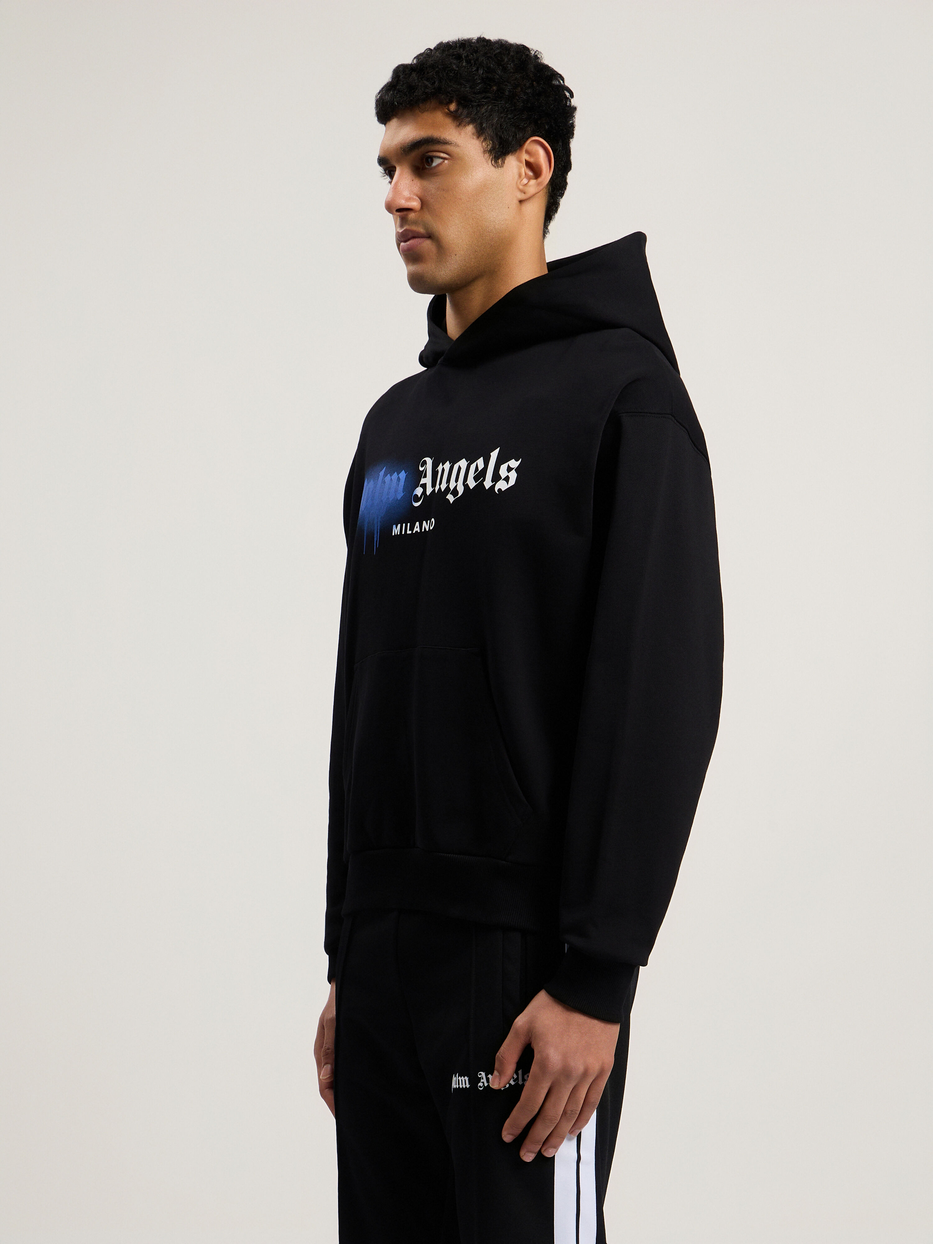 PALM ANGELS Spray City Milan Hoodie Black/Blue PMBB17DT26FLE004