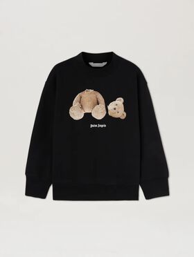 PALM ANGELS  SWEATSHIRT MIT BÄR BLACK BROWN PBBA012C99FLE004