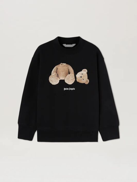 PALM ANGELS  SWEATSHIRT MIT BÄR BLACK BROWN PBBA012C99FLE004