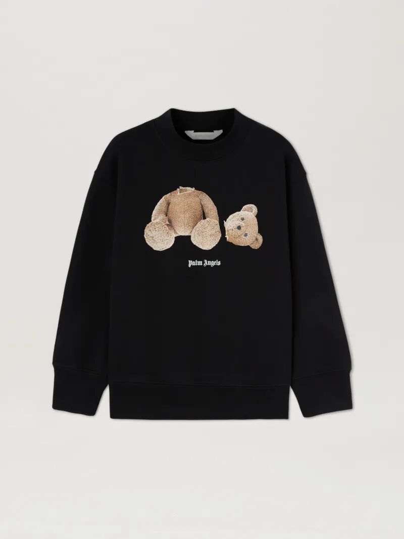 PALM ANGELS  SWEATSHIRT MIT BÄR BLACK BROWN PBBA012C99FLE004