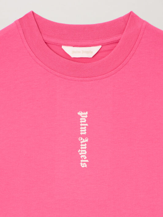 PALM ANGELS Overlogo T-Shirt Dress FUCSIA/FUCHSIA PGDB002S26JER001