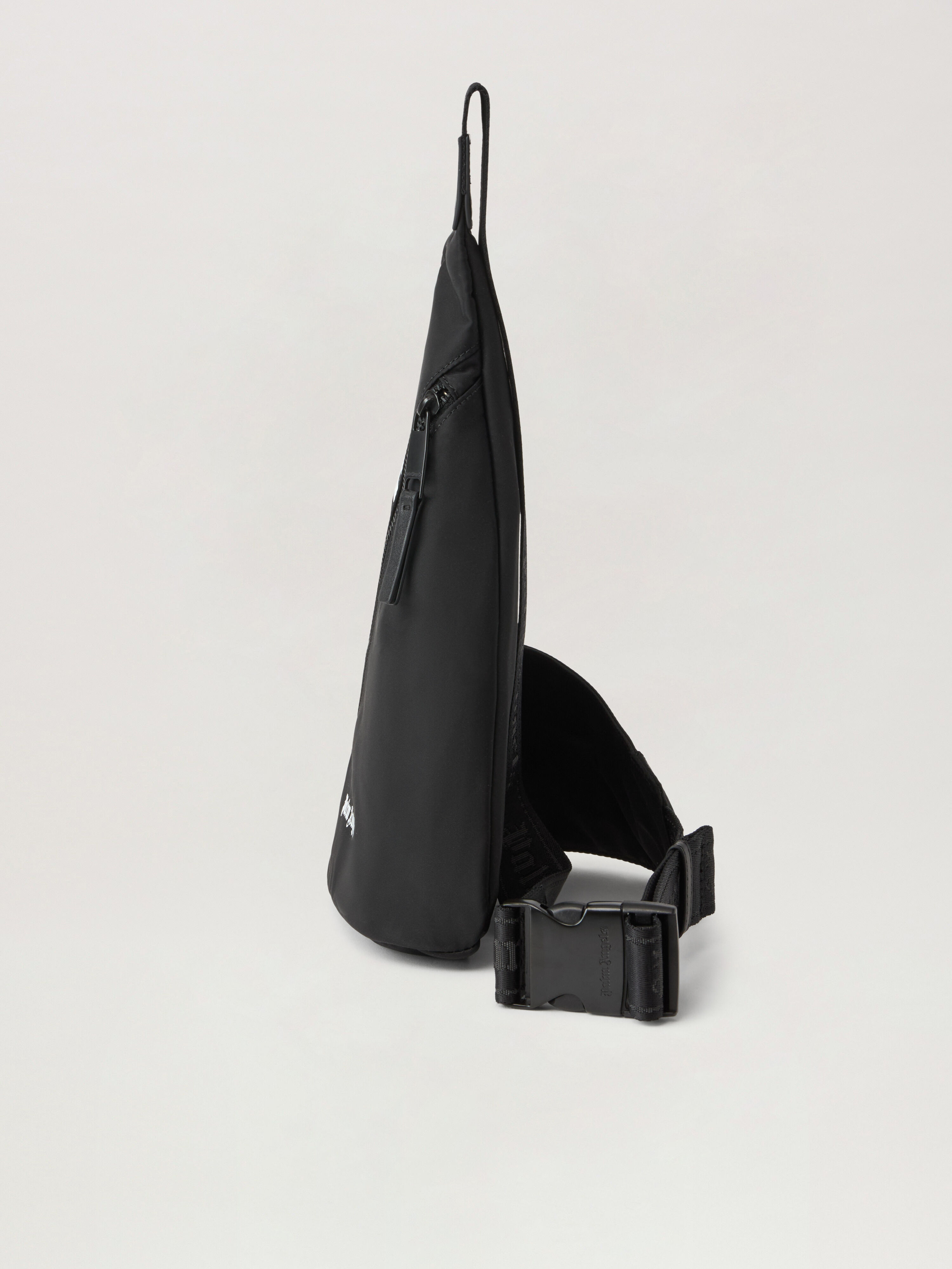 Curved Logo Shoulder Bag in BLACK WHITE for Men | Palm Angels®