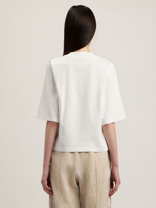 PALM ANGELS Sunset Graphic Boxy T-Shirt OFF WHITE MULTICOLOR PWAA079S26JER007