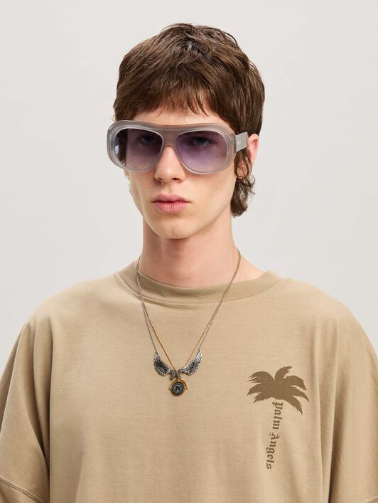 PALM ANGELS  Palmen Over T-Shirt BEIGE - BEIGE PMAA002S25JER004