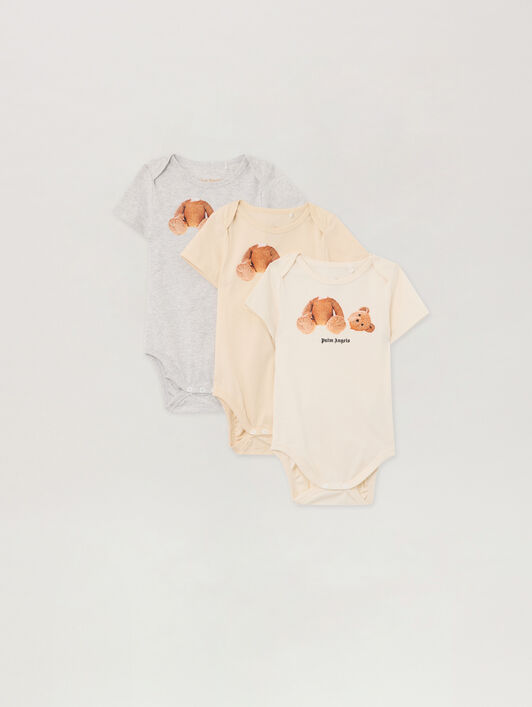 PALM ANGELS Bear Tripack Body SABBIA - OFF WHITE - GRIGIO MELANGE PB2X017S26JER001