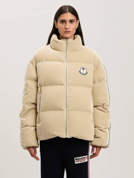 PALM ANGELS  Abrolhos down jacket Moncler x Palm Angels BEIGE - WHITE PMEJ008T25FAB001