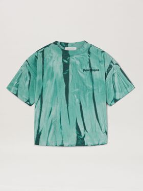 PALM ANGELS  Tie and dye T-shirt GREEN GREEN PBAA002S25JER002