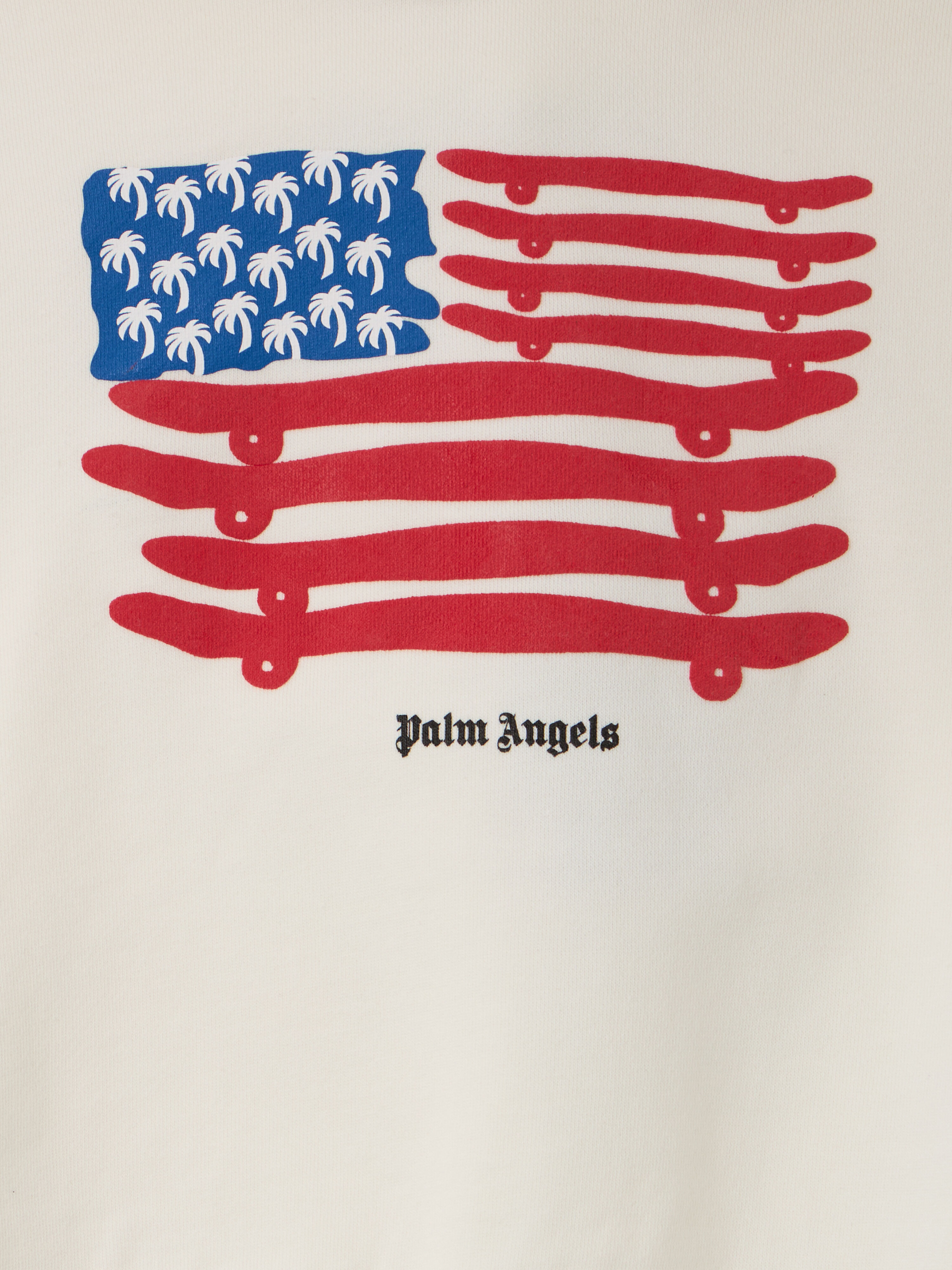 PALM ANGELS Palms Flag Regular Hoodie OFF WHITE - RED PBBB012F25FLE004