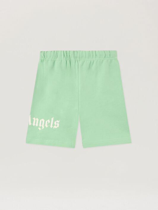 PALM ANGELS Overlogo Sweatshort VERDE/GREEN PBCI006S26FLE001