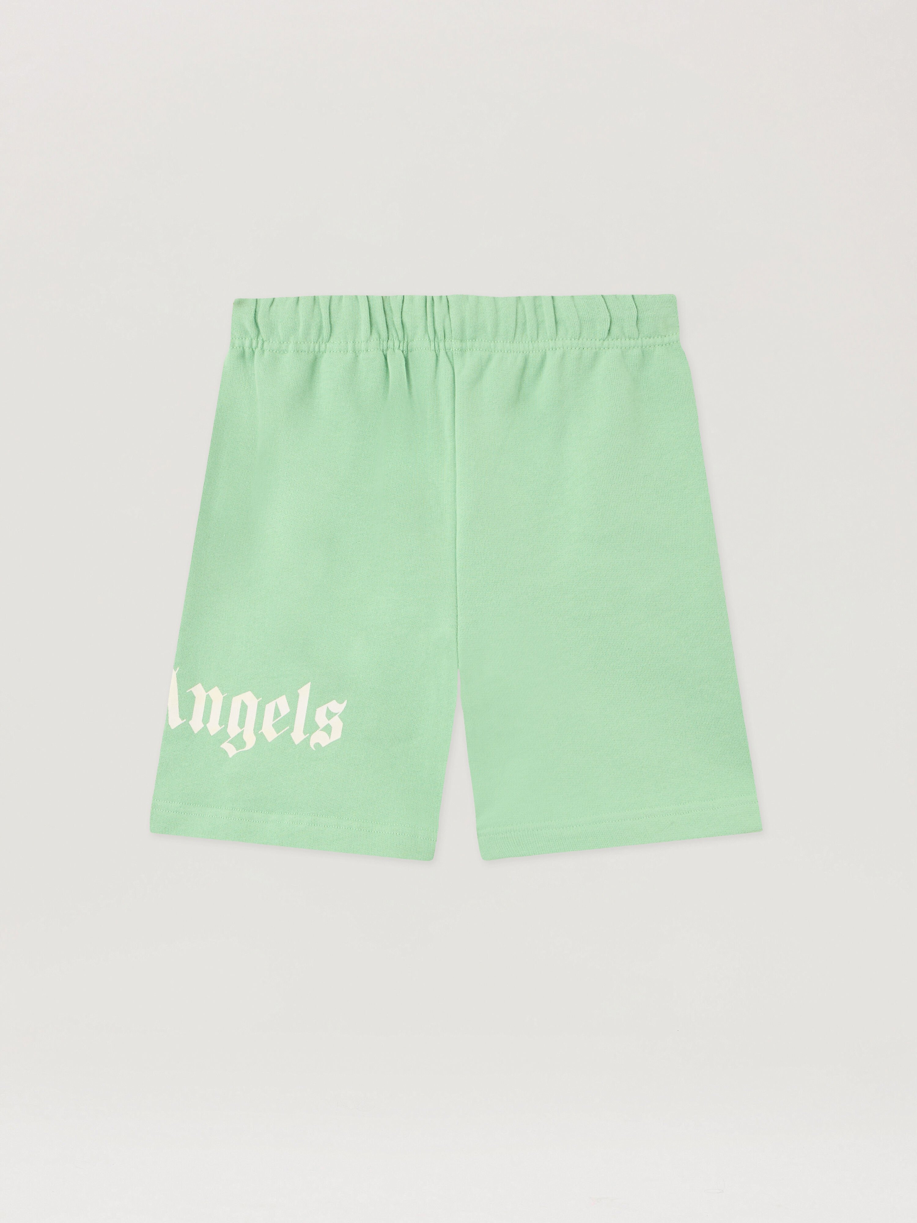 PALM ANGELS Overlogo Sweatshort VERDE/GREEN PBCI006S26FLE001