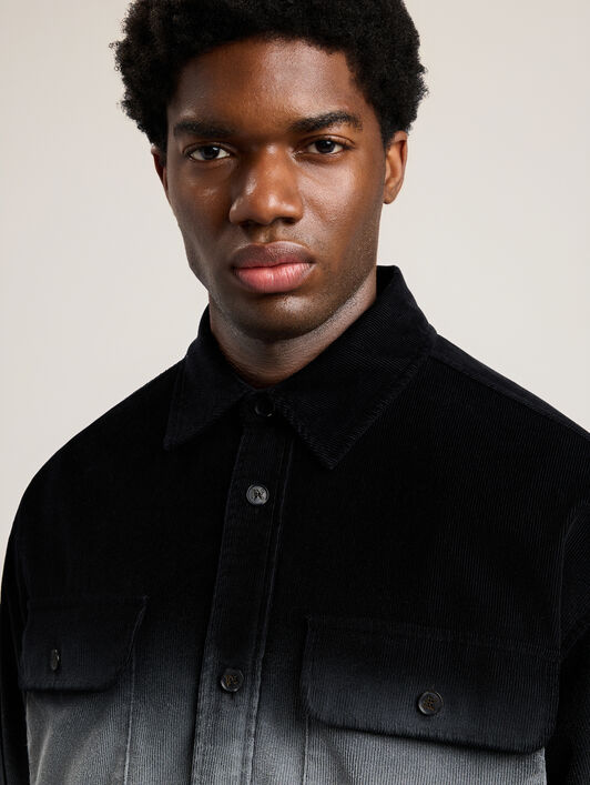 PALM ANGELS Classic Logo Loose Overshirt BLACK OFF WHITE PMES024S26FAB001