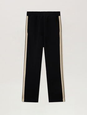 PALM ANGELS Curved Logo Track Sweatpants BLACK - OFF WHITE PMCH02KF25FLE001