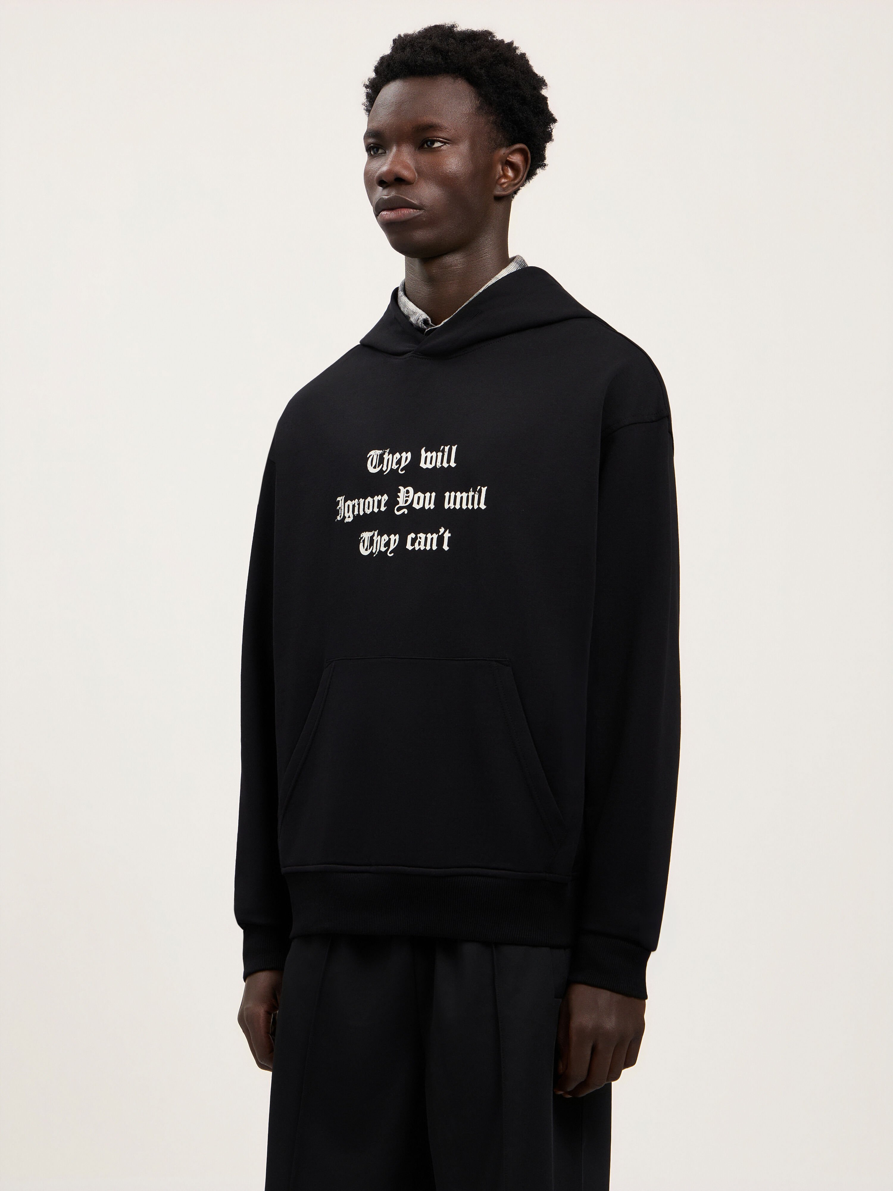PALM ANGELS Statement Hoodie BLACK OFF WHITE PMBB17DS26FLE005