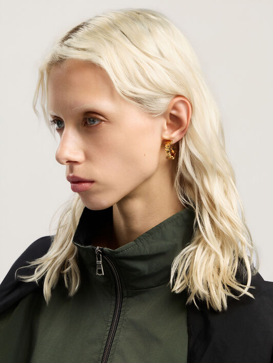 PALM ANGELS Classic Logo Earrings GOLD - GOLD PWOD039F25MAT001