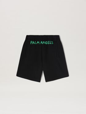 PALM ANGELS  Block logo Sweatshorts LIGHT PINK OFFWHITE PG2X012S25JER001