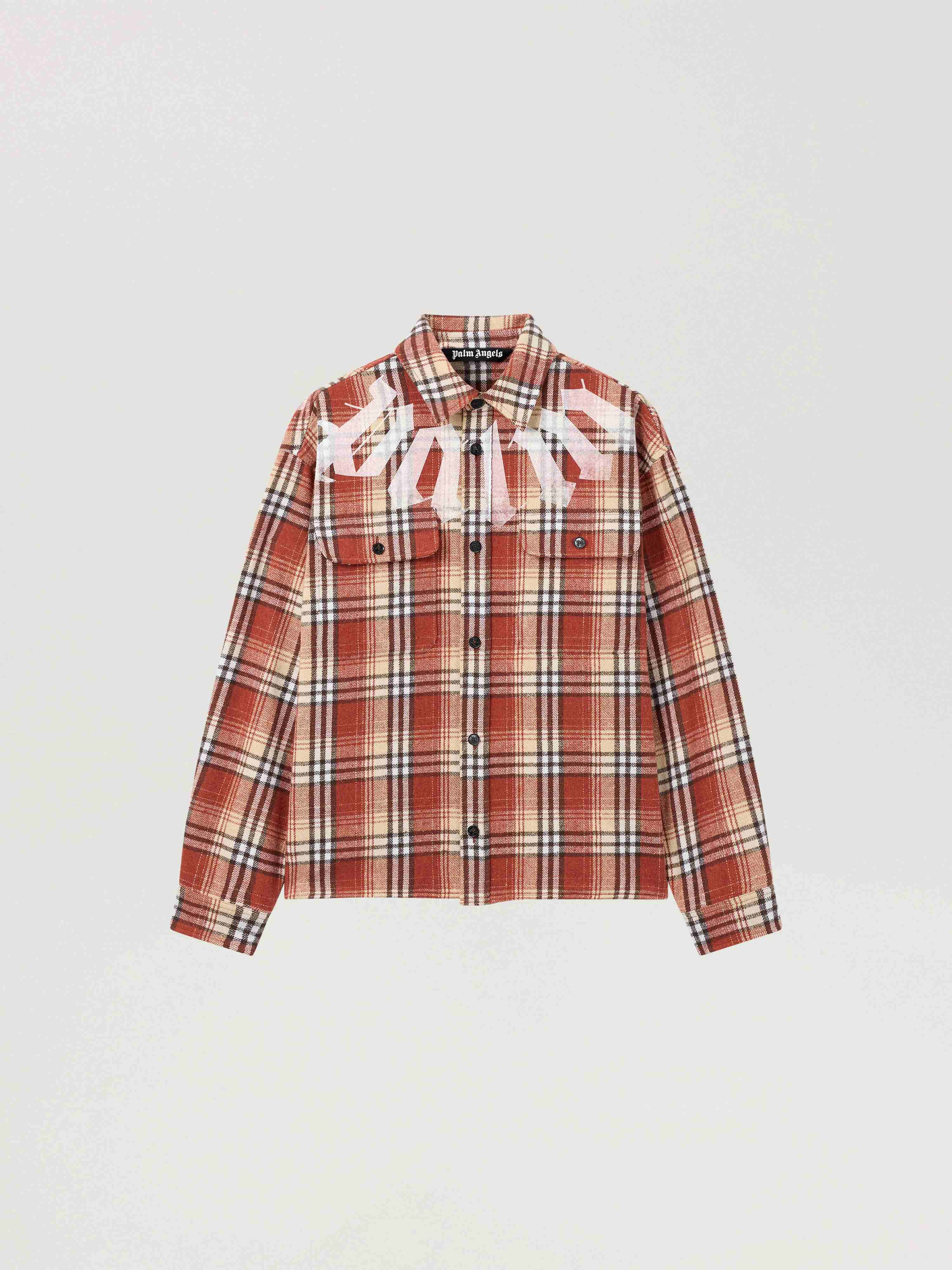 Big Neck Logo Loose Overshirt PALM ANGELS Big Neck Logo Loose Overshirt ORANGE - OFF WHITE PAMES02F26FB01