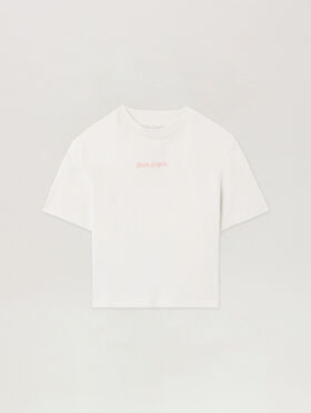 PALM ANGELS Milan LA Baby T-Shirt OFF WHITE PINK PWAA077S26JER003