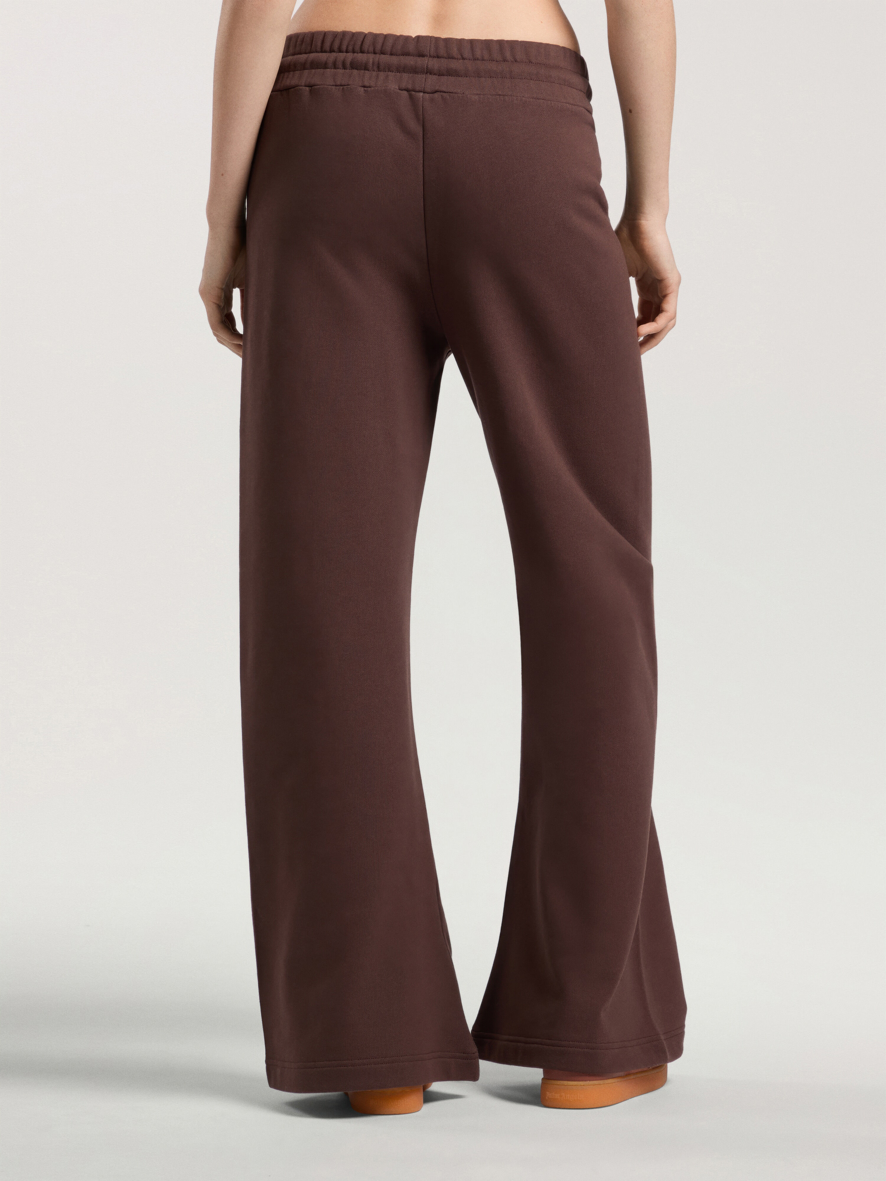 PALM ANGELS Brushed Palm Tree Sweatpants BROWN - KAKI PAWCH02W26FL03