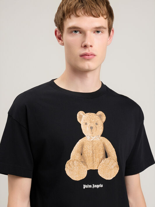 PALM ANGELS Bear T-Shirt BLACK BROWN PMAA109S26JER00A