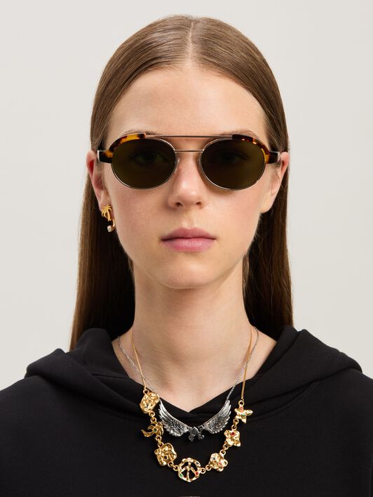 PALM ANGELS  Artesia sunglasses HAVANA GREEN PERI10CS25PLA001